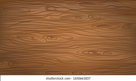 Brown horizontal wooden cutting, chopping board, table or floor surface. Wood texture. Vector illustration