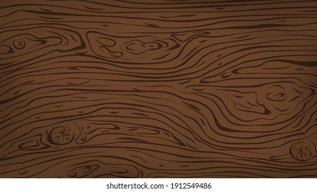 Brown horizontal wooden cutting, chopping board, table or floor surface. Wood texture. Vector illustration