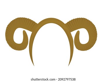 Brown horns mask. vector illustration