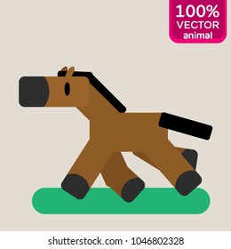 Brown horse cartoon character. animal vector illustration.