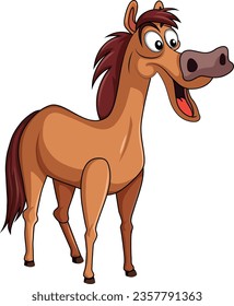 A Brown Horse Cartoon Character illustration