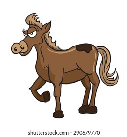 brown horse cartoon illustration