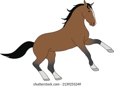 braunes Pferdeflatterillustration Vektorformat für Aufkleber oder zusätzliches Design für Ihre Arbeit