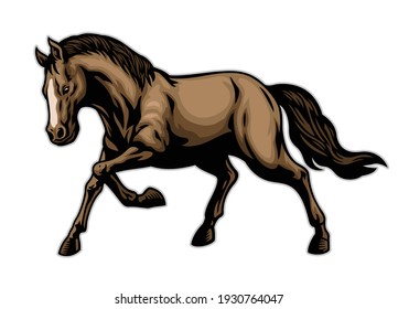 brown horse in hand drawn style