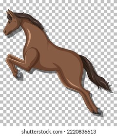 Caballo pardo en la ilustración de fondo de la rejilla