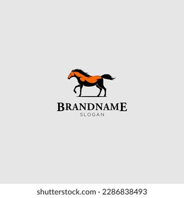 El logotipo simple del caballo marrón