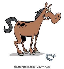 Brown horse with spots