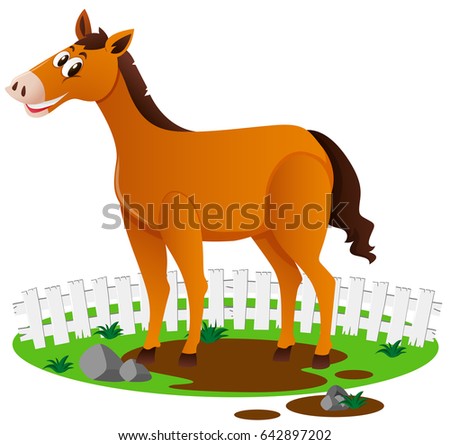 Similar – Image, Stock Photo Brown horse standing on a green field