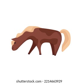 A brown horse. Vector cartoon illustration