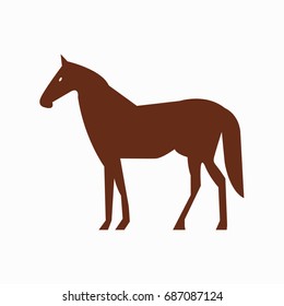Brown horse. Vector Illustration