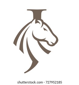 Brown Horse Vector Initial J Logo Clip