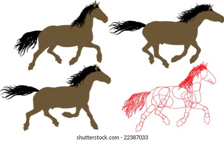 Brown horses Shapes/Parts