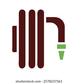 Brown Hose with Green Nozzle on White Backdrop Graphic