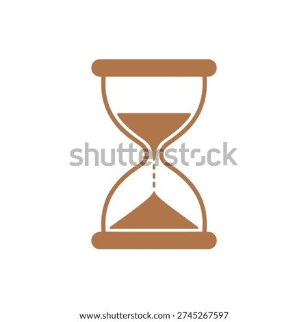 Brown hourglass with sand timer symbol