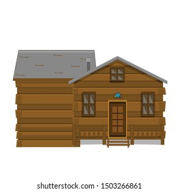 Brown House Front View - Cartoon Vector Image