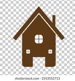 brown house icon. Home vector illustration sign. Hotel symbol.