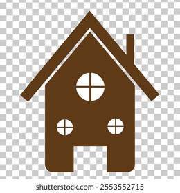 brown house icon. Home vector illustration sign. Hotel symbol.