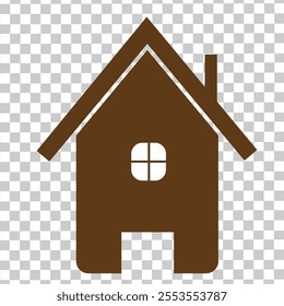 brown house icon. Home vector illustration sign. Hotel symbol.