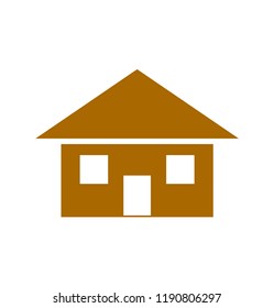 Brown house logo, isolated on white background