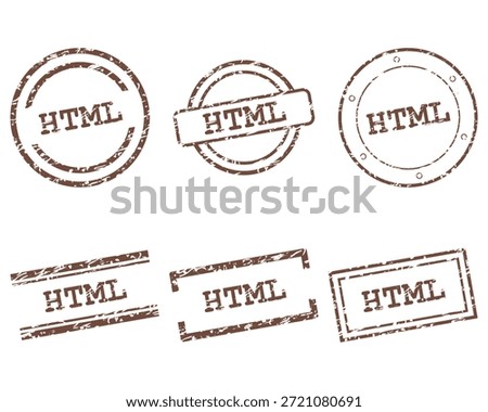 Brown html stamps on white