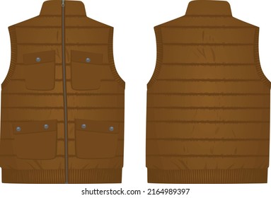 Brown Hunting Vest. Vector Illustration