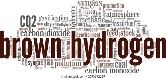 Brown Hydrogen conceptual vector illustration word cloud isolated on white background.
