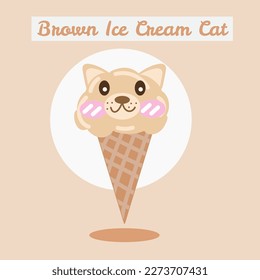 brown ice cream cat Cute