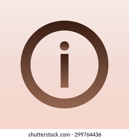 Brown icon of info sign