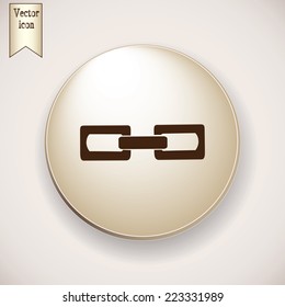 Brown icon on the round button with shadow. Vector icon