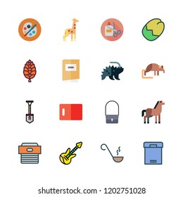 brown icon set. vector set about handcraft, electric guitar, cone and porcupine icons set.