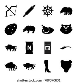 Brown Icons Set 16 Editable Filled: vector de stock (libre de regalías