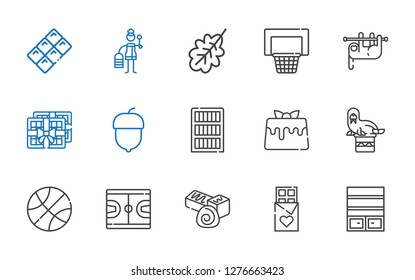 brown icons set. Collection of brown with bookshelf, chocolate, basketball, walrus, caramel, bookcase, hazelnut, sloth, oak leaf, wooden. Editable and scalable brown icons.
