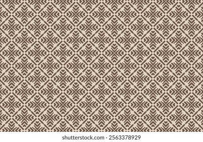 Brown ikat fabric pattern background