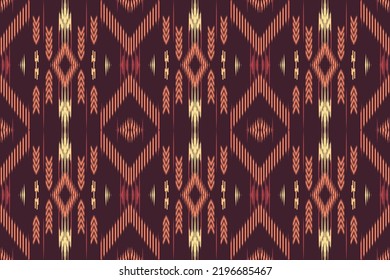 patrón de ikat marrón nativa patrón de ikat vector acuarela bordado folk, indio, escandinavo, gitano, fondo de pantalla africano mexicano. diseño de la camisa de las casacas de tela de fondo para impresión