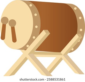 Brown Illustration of Bedug Drum for Islamic Events Ramadan and Eid