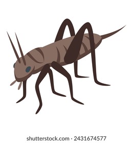 Brown insect pest icon isometric vector. Grasshopper animal. Fly mascot