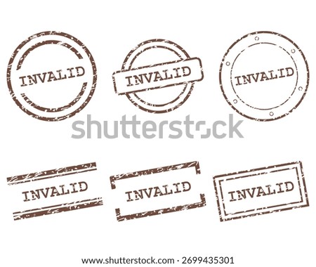 Brown invalid stamps on white