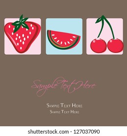brown invitation card with fruit