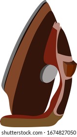 Brown iron, illustration, vector on white background.