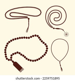 Brown Islamic Tasbih Silhouette Collection svg