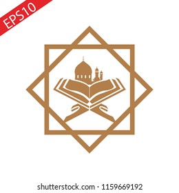 Mosque Quran Logo Symbol Vector Islam Stock Vector (Royalty Free ...