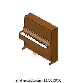 
brown isomentric piano on a white background