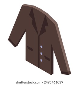 Brown jacket folded for an online clothing store, fashion illustration