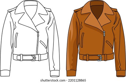 brown jacket vector illustration isolated on white background