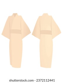 Brown  japanese kimono. vector illustration