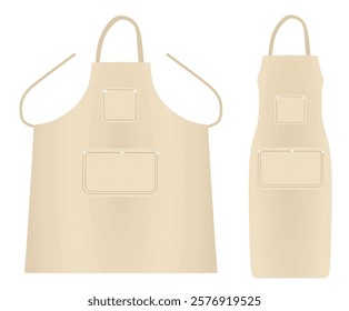 Brown  jeans kitchen apron. vector illustration