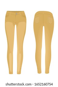 Brown jeans pants. vector illustration
