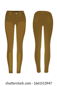pantalones vaqueros marrones. ilustración vectorial