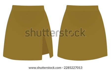 Brown jeans skirt. vector illustration