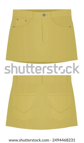 Brown  jeans skirt. vector illustration